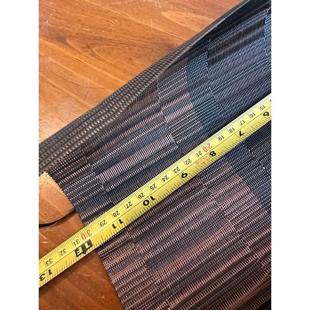 Set of 4 Woven Vinyl Placemats - Brown & Black Striped
